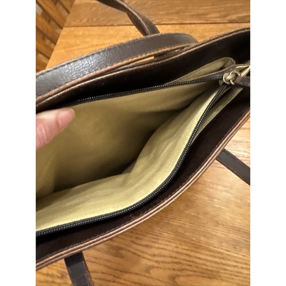 VTG Liz Claiborne Med Straw Handbag Shoulder Bag Purse Faux Leather Trim Clean - Picture 7 of 8